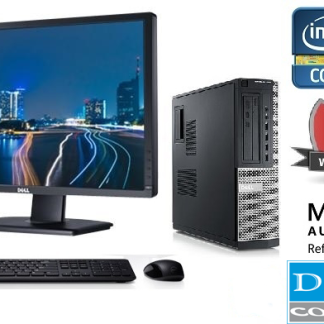Bundle 24" Monitor Dell + PC Dell Optiplex 990 SFF Intel® Core™ i5-2400/4GB DDR3/320GB HDD/DVD-RW/Win 10 Keyboard+Mouse